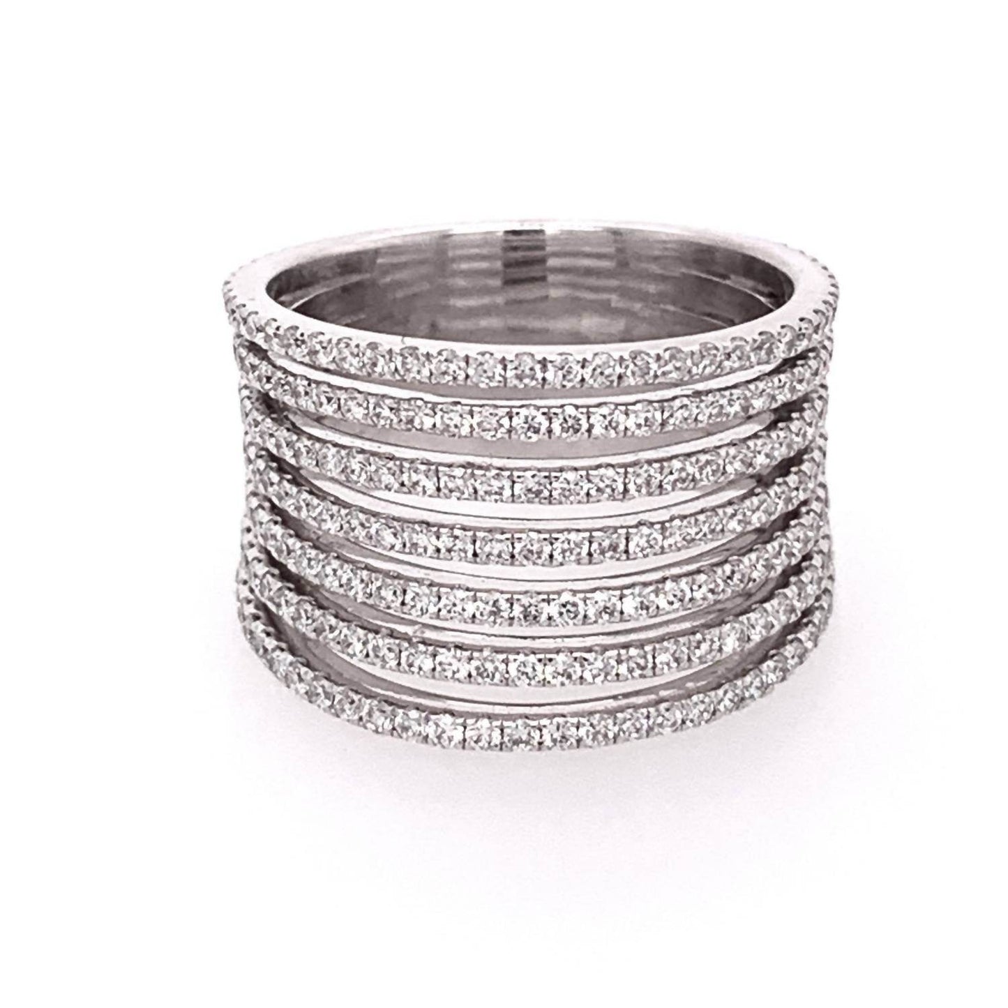 Normani - Women's 7 Row Wide Vertebrae Diamond Ring - Rack Hunt -