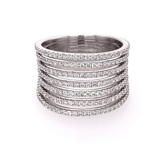 Normani - Women's 7 Row Wide Vertebrae Diamond Ring - Rack Hunt -