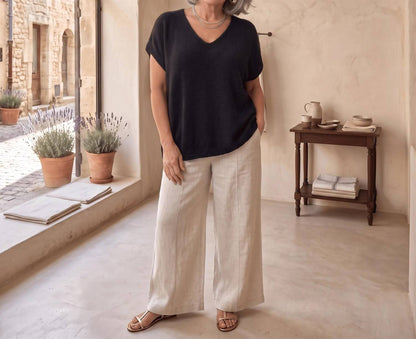 Soft Alpaca V-Neck Top
