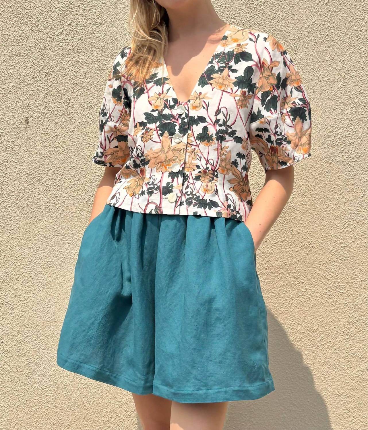 Rose Velvet - Nora Linen Blend Blouse - Rack Hunt