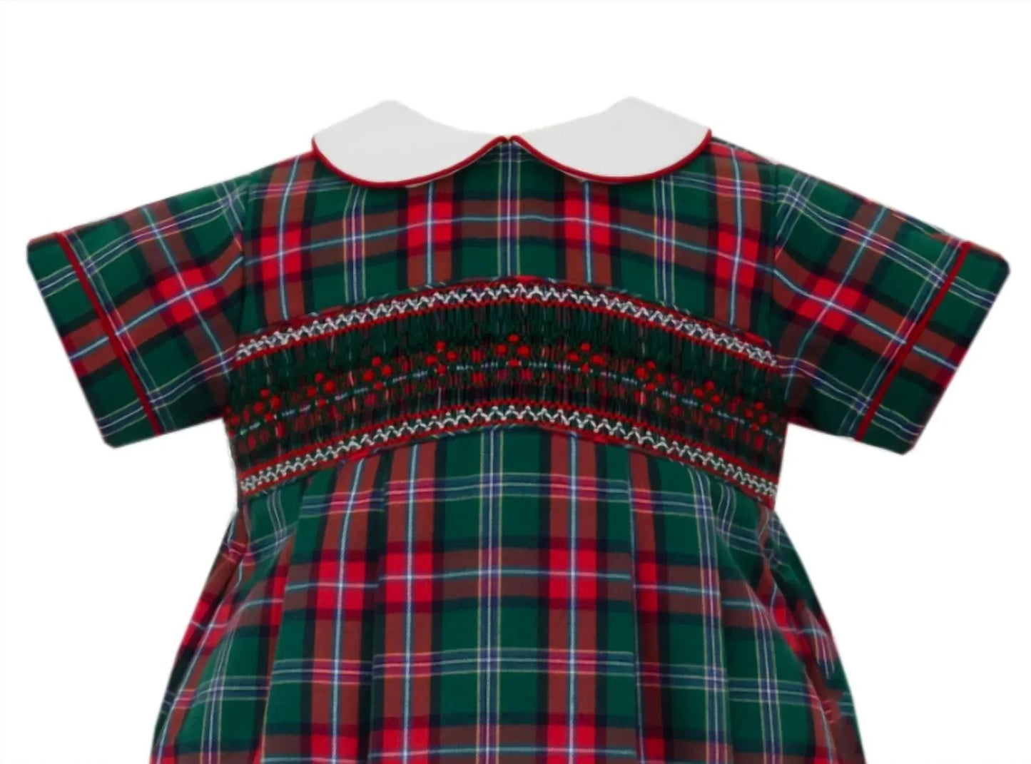 Anavini - Boy's Plaid Smocked Short Sleeve Bubble - Rack Hunt