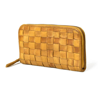 Women's Cata Woven Leather Zip Wallet