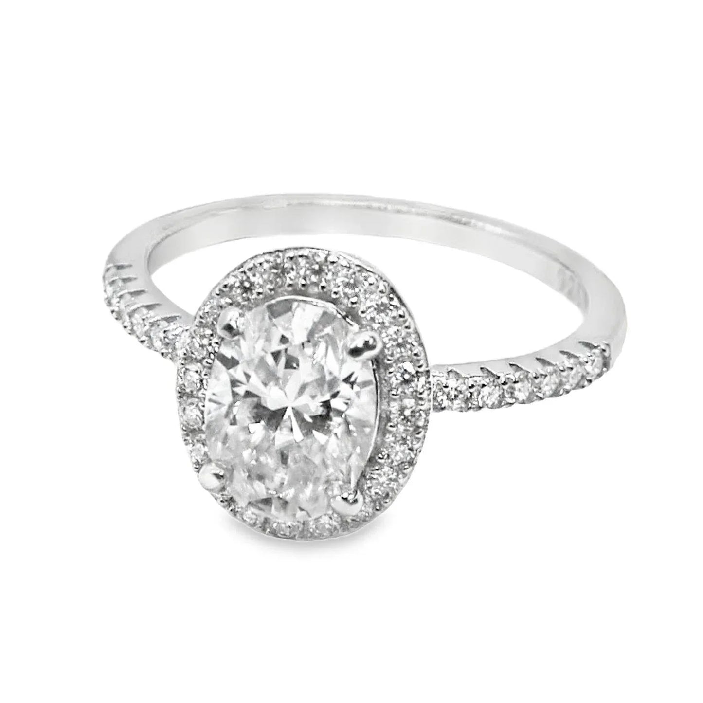 Allyanna Gifts - Women's Oval Moissanite With Halo Ring - Rack Hunt