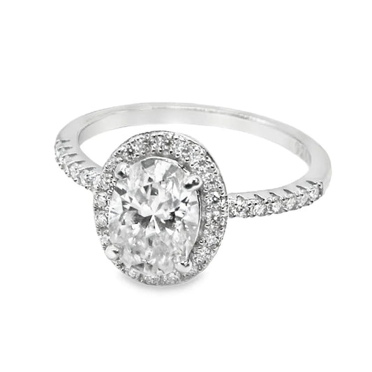 Allyanna Gifts - Women's Oval Moissanite With Halo Ring - Rack Hunt