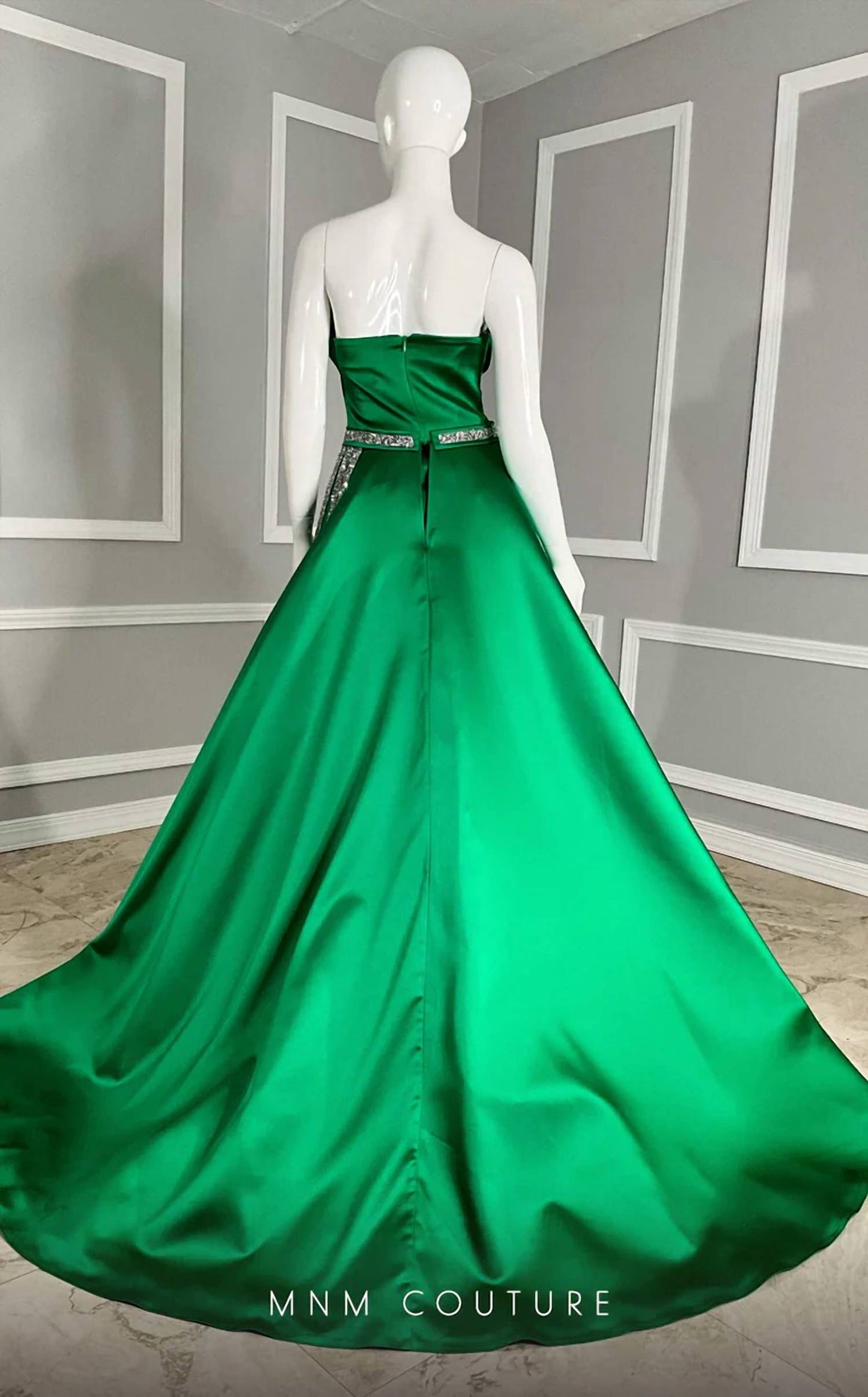 Women's Draped V-neck Evening Gown