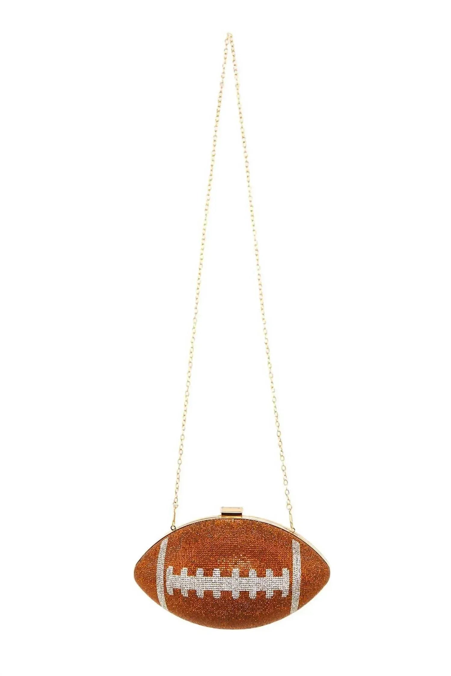 ANB Fashion - Women's Rhinestone Football Clutch Bag - Rack Hunt