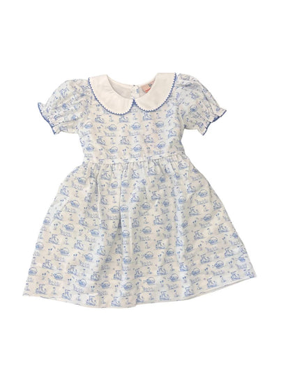 Girls Bunny Toile Dress