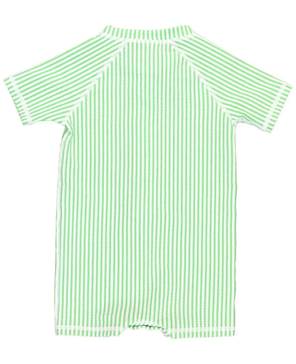 Rugged Butts - Baby Boys Seersucker Short Sleeve One Piece Rash Guard Swimsuit - Rack Hunt