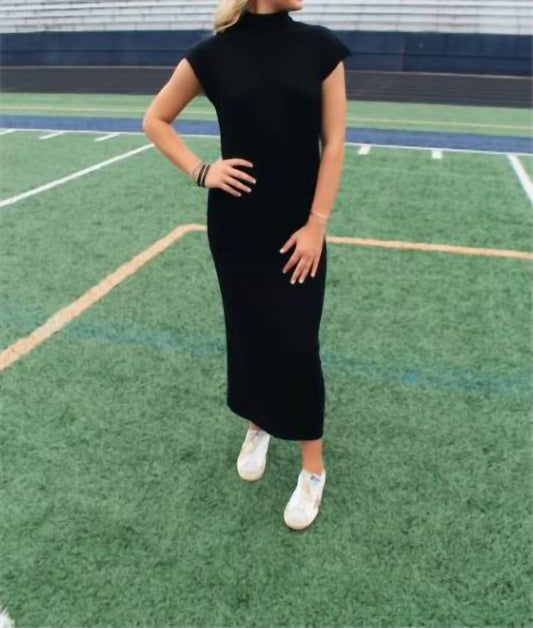 Aconitum Mock Neck Knit Midi Dress