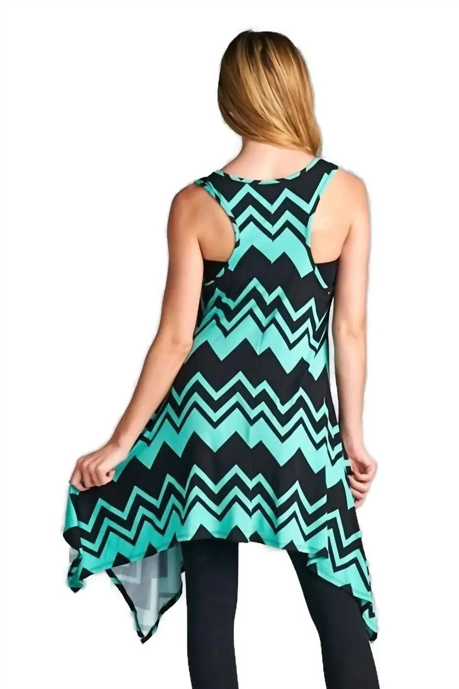 Emerald Fashion - Chevron Tunic Tank Dress - Rack Hunt