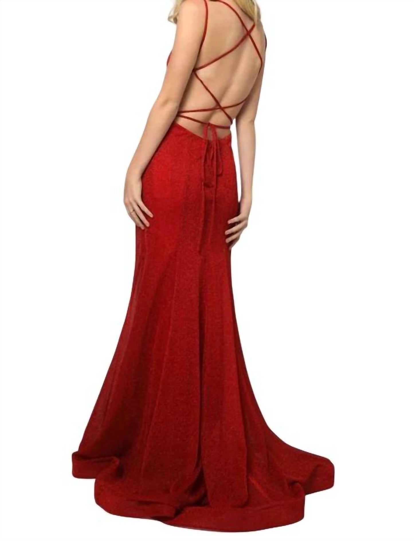 Juliet - Sleeveless Metallic Glitter Gown - Rack Hunt -