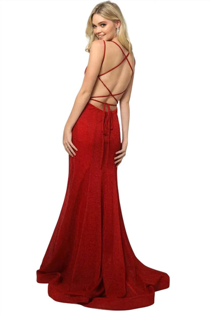 Juliet - Sleeveless Metallic Glitter Gown - Rack Hunt
