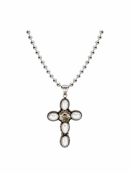 Pearl Cross Statement Necklace