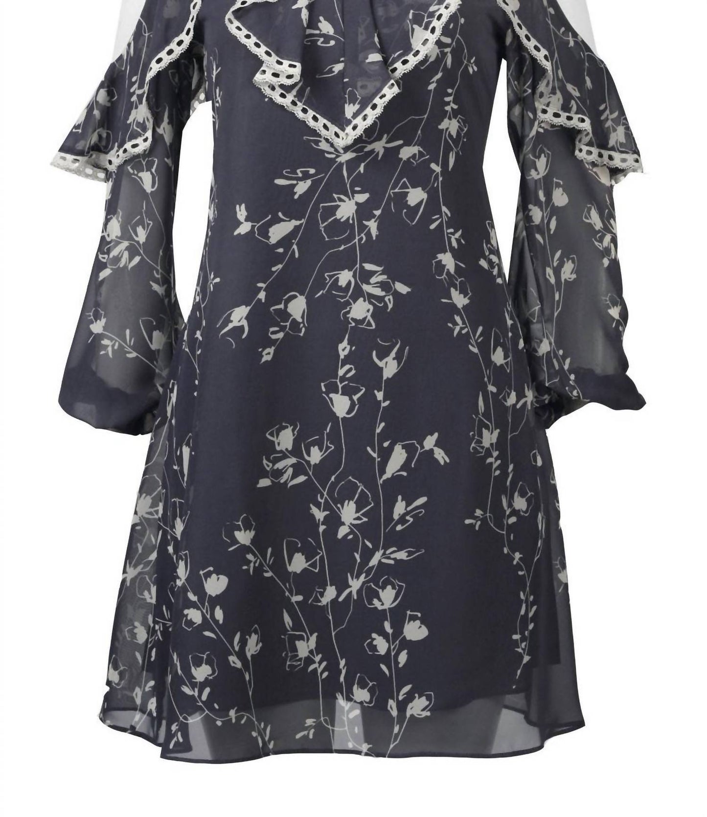 Floral Cold Shoulder Day Dress