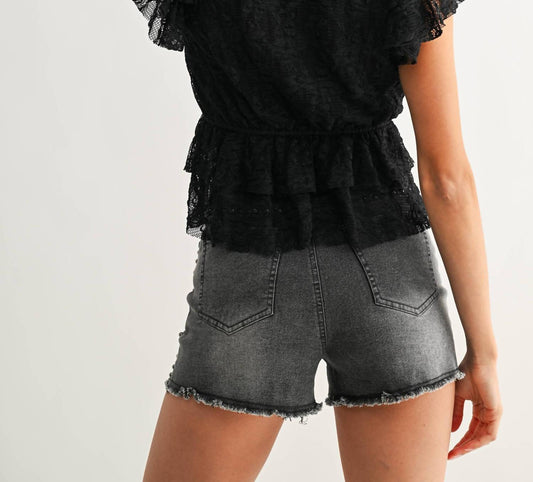 Lace Ruffled Semi-sheer Blouse