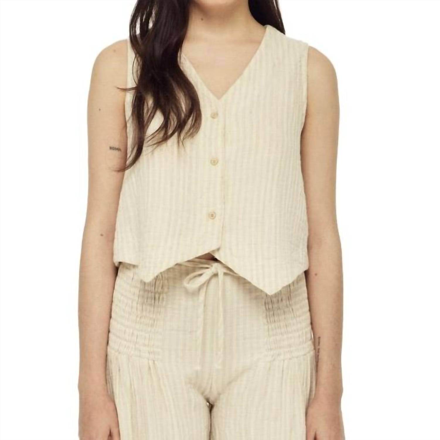 BLANCA - Striped Cotton Vest - Rack Hunt -