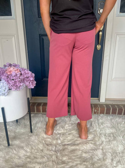Lucy Wide Leg Stretchy Crop Pants