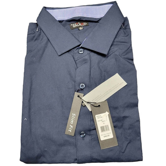 Galaxy by Harvic - Men's Long Sleeve Slim Fit Plaid Shirt - Rack Hunt -