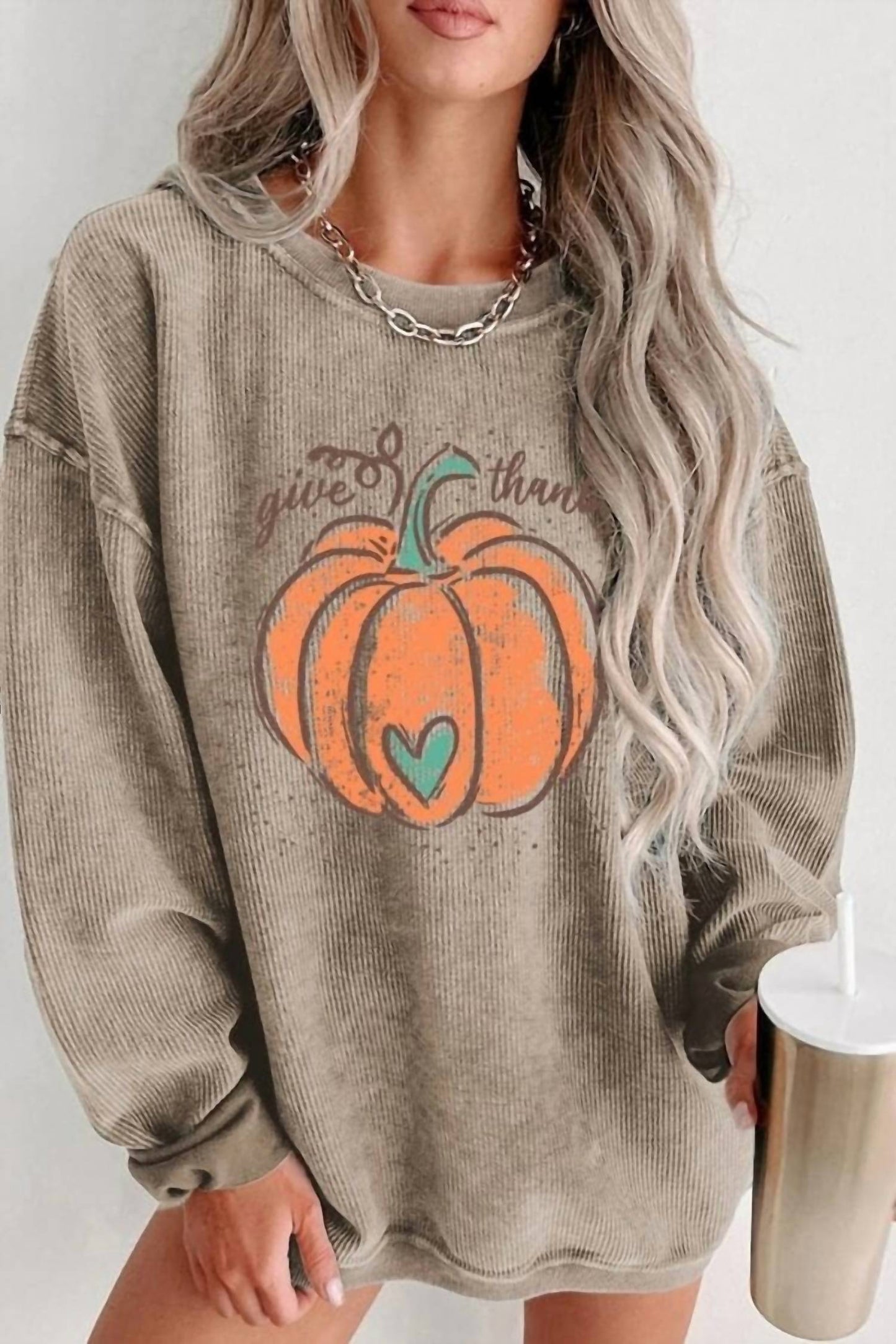 Give Thanks Corded Crewneck Sweatshirt