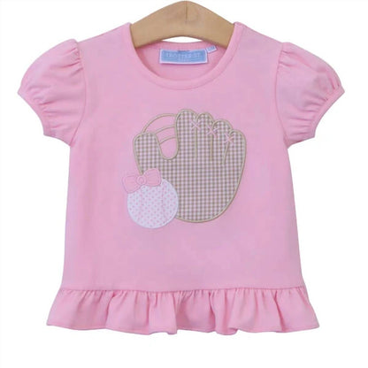 Girl's Baseball Ruffle Tee