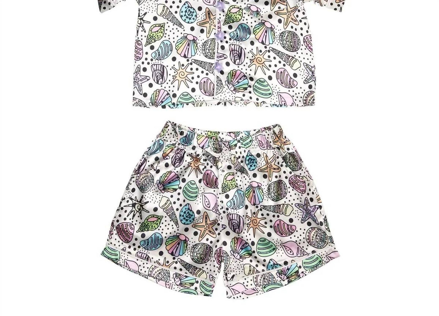 Girl's Seashell Silky Short Set