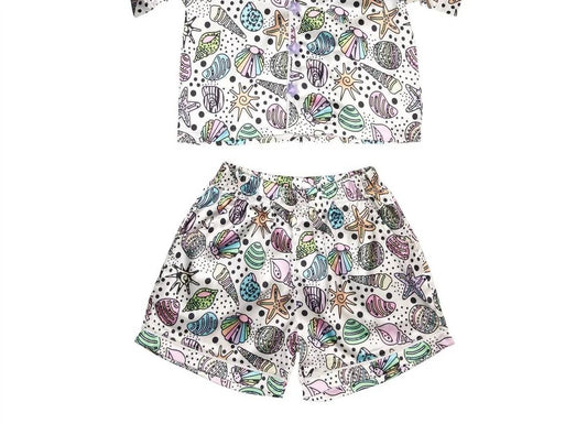 Girl's Seashell Silky Short Set