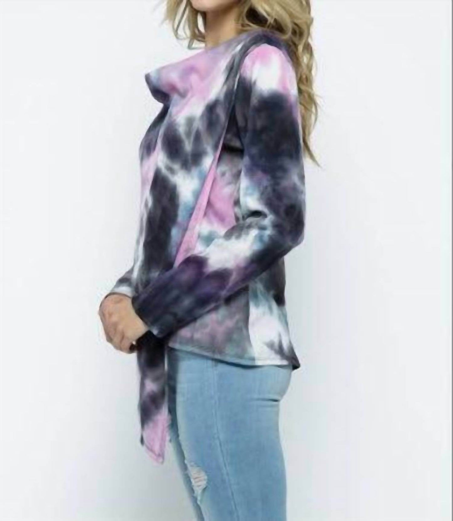 Ellis - Cowl Asymmetric Tie Dye Top - Rack Hunt -