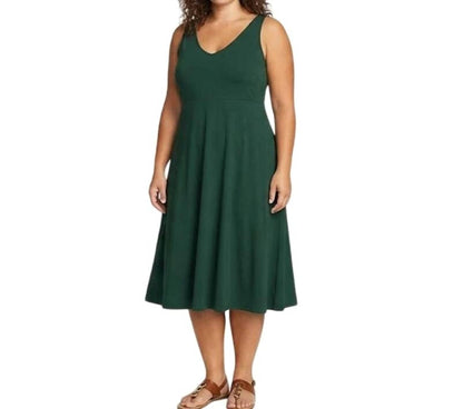 V-neck Sleeveless Tank Midi Dress