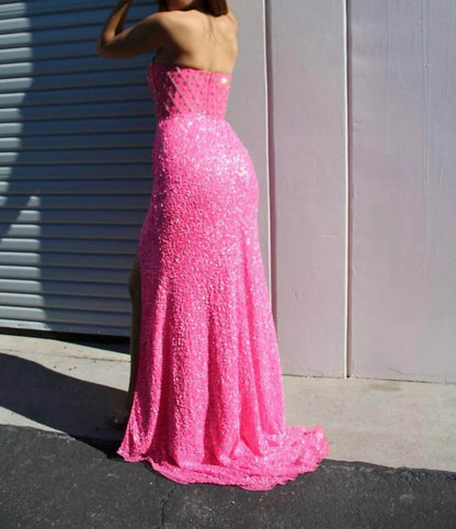 Aleta - Long Fitted Beaded Formal Prom Dress - Rack Hunt