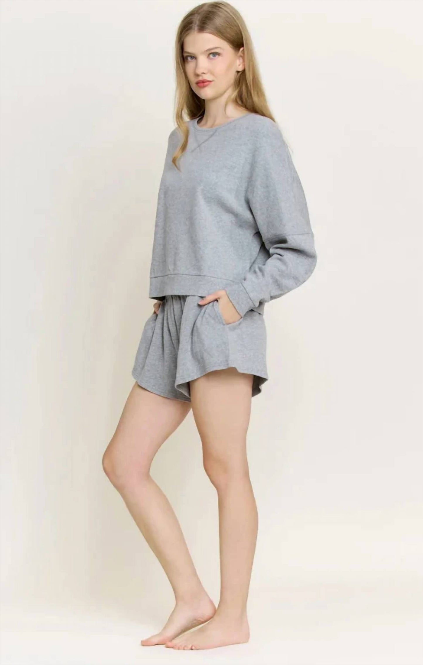 Weekend Club Long Sleeve Shortie Set