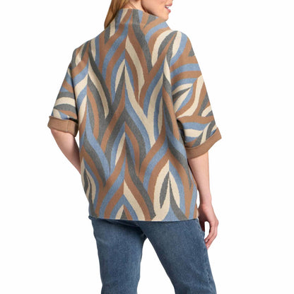 Interlacing Lines Sweater With Contrast Cuffs