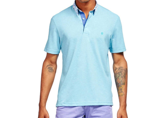 Paint Splatter Collar Textured Polo Shirt