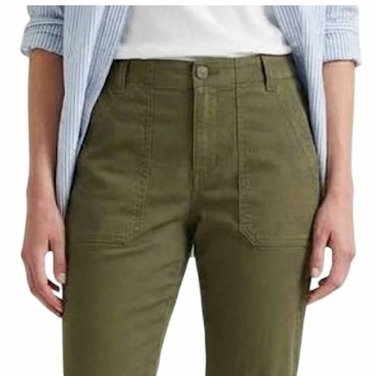 High Rise Utility Canvas Kick Crop Pants