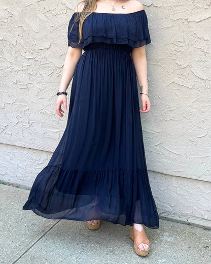 Peasant Maxi Lined Dress