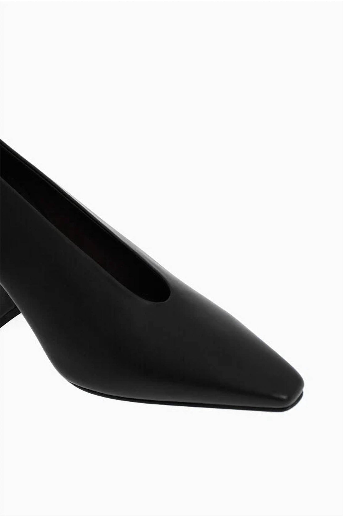 Women's Lambskin Almond Pumps With Cuban Heel
