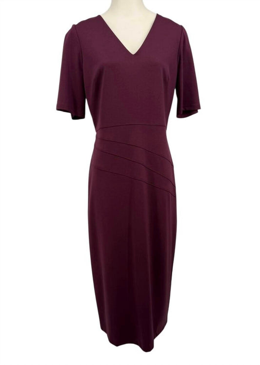 Women's V-neck Short Sleeve Midi Dress
