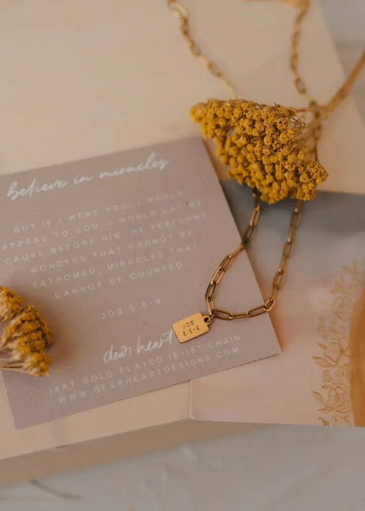Dear Heart - Women's Believe In Miracles Mini Tag Necklace - Rack Hunt