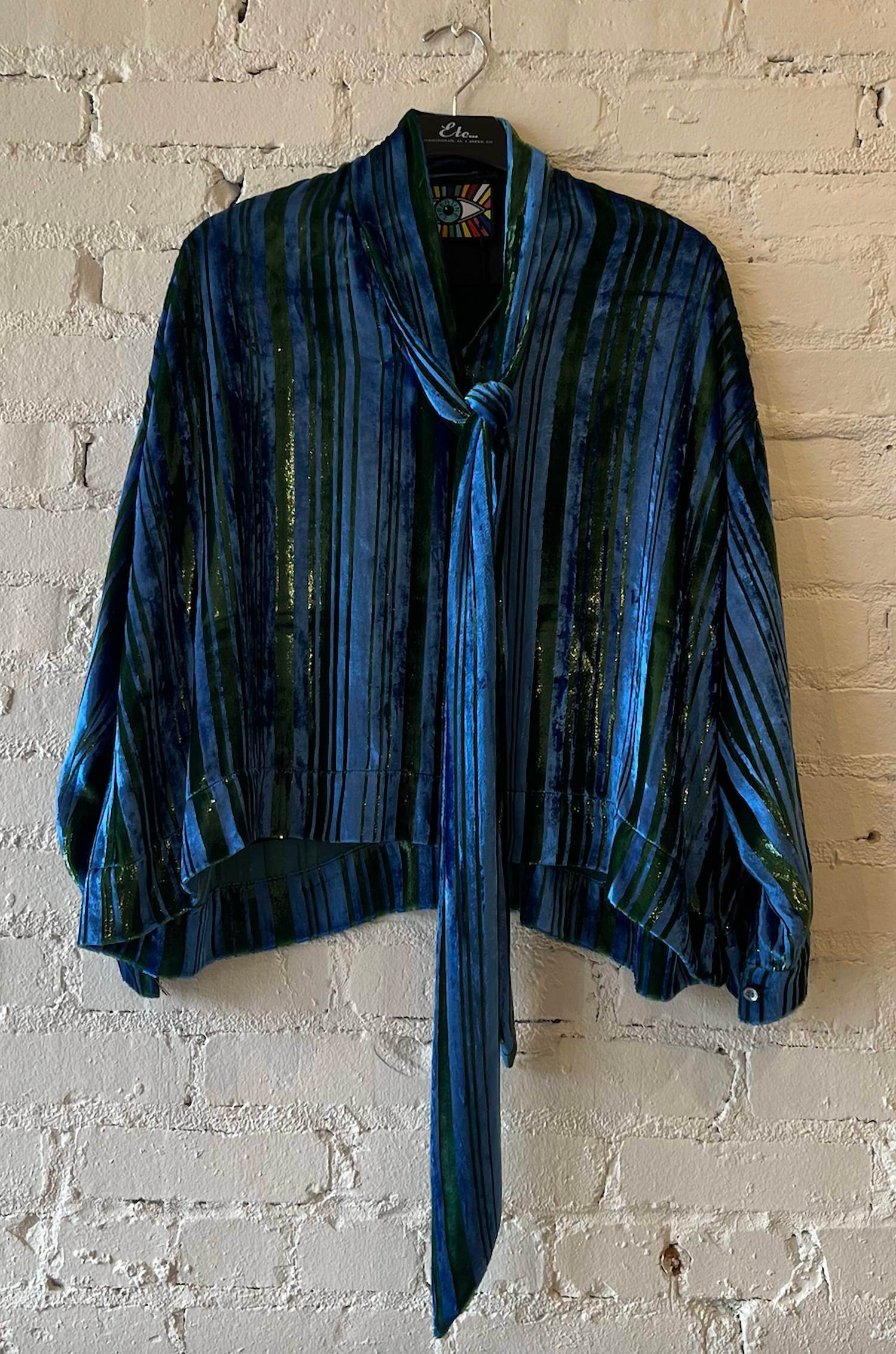 Libertine - Women's Lines Velvet Tie Blouse - Rack Hunt -