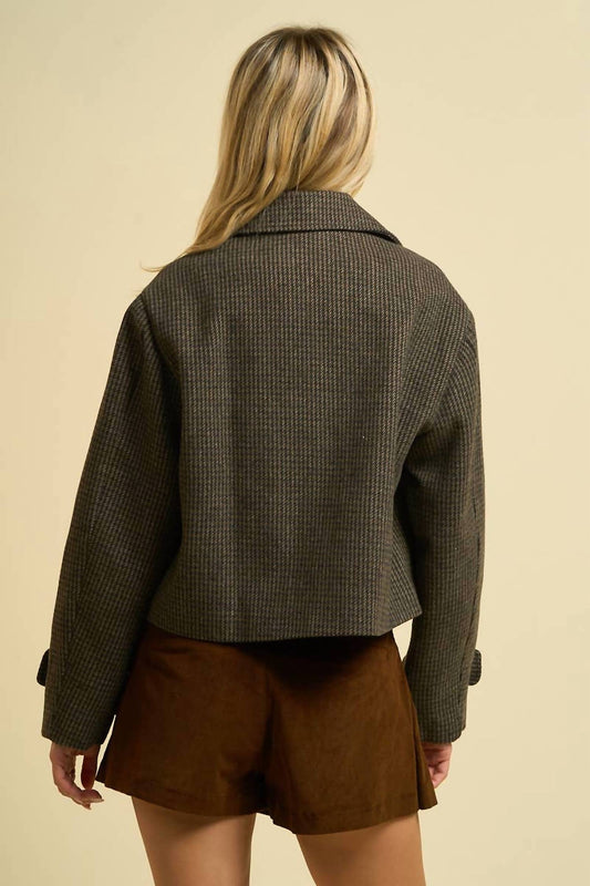 Houndstooth Cropped Jacket