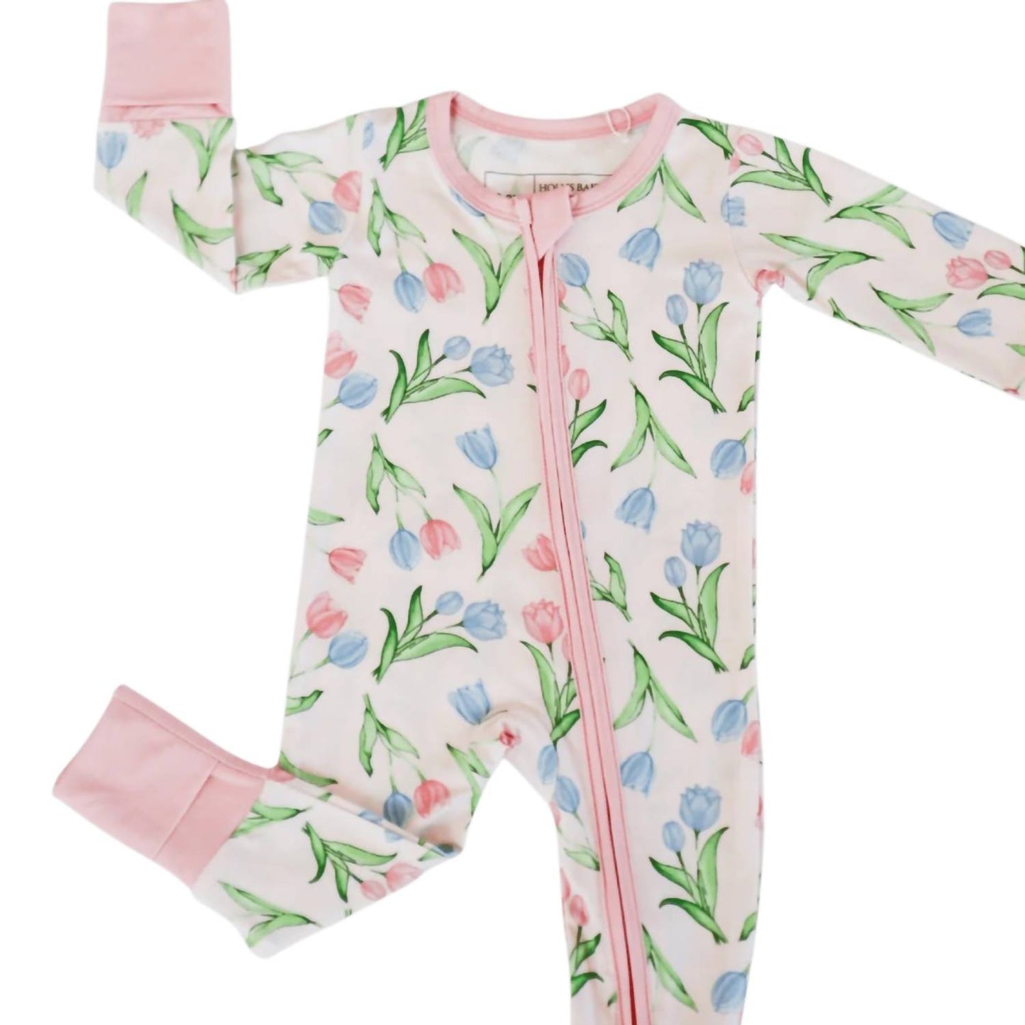 Kids Tulips Bamboo Zipper Romper