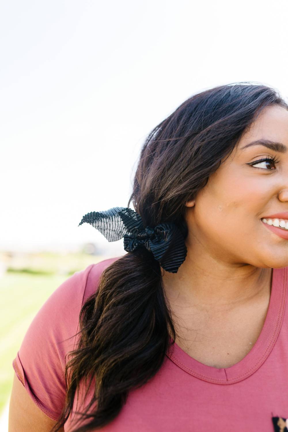 Women's Crimped Metallic Scrunchie