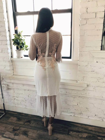 Ariti Kaziris - Long Sleeve Sheer Lace Dress - Rack Hunt