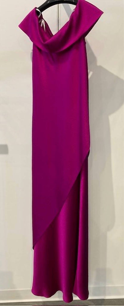 Women's Hammered Satin Ultra Peplum Gown
