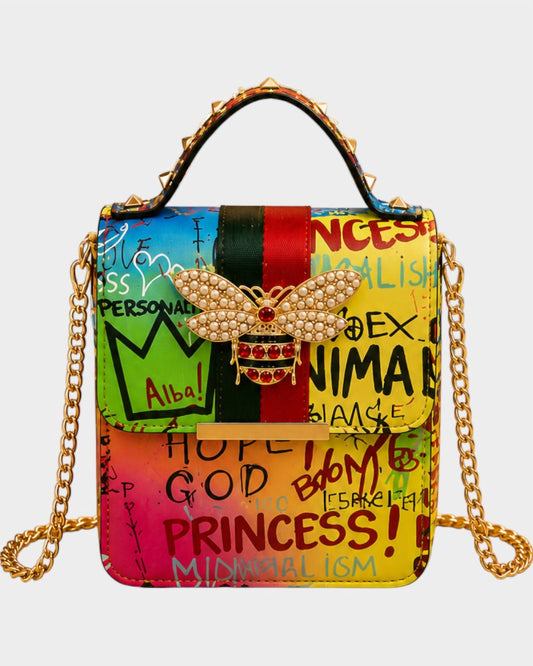 Women's Queen Bee Graffiti Mini Crossbody Bag