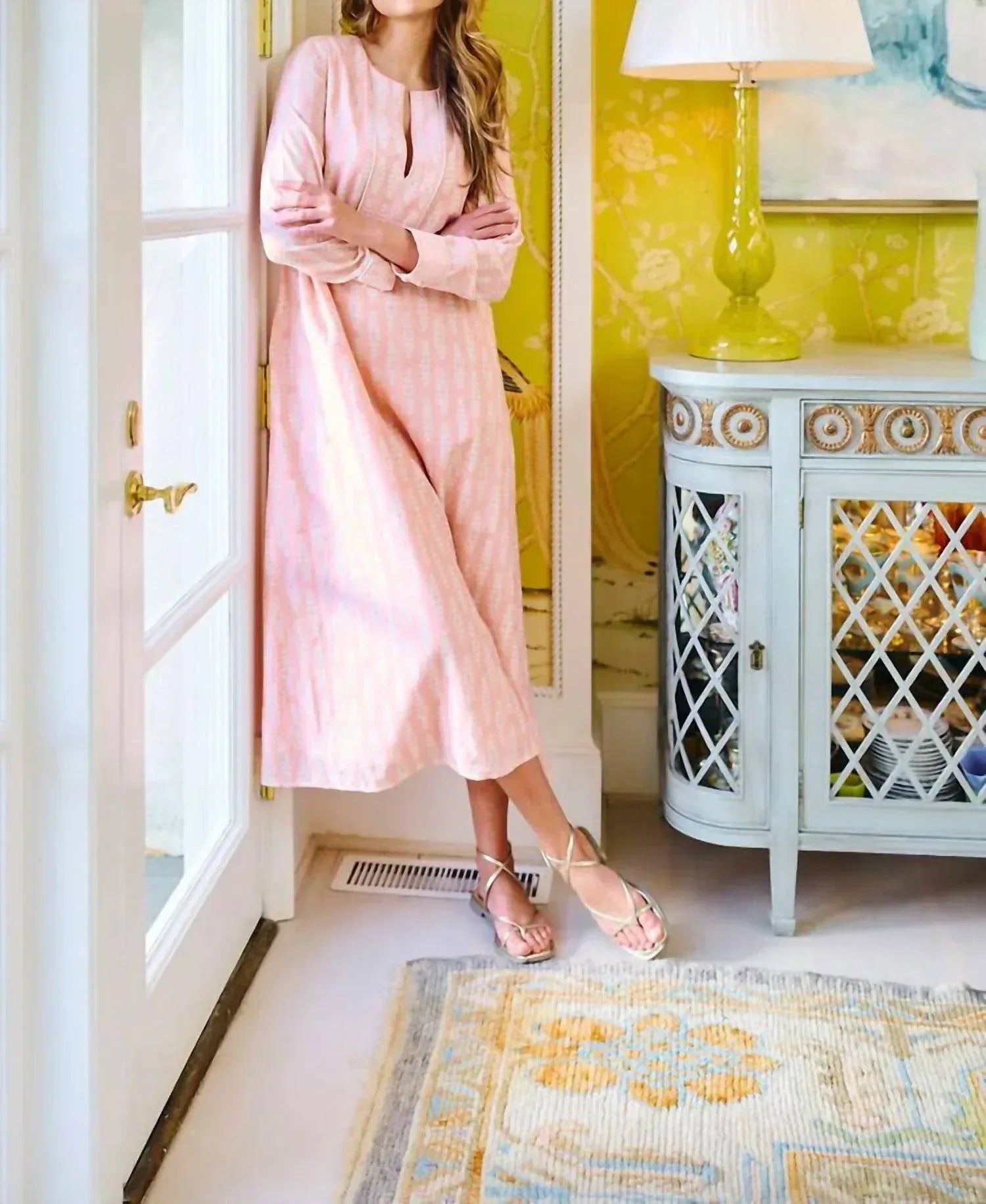 BROOKS AVENUE - Kaftan Long Sleeve Midi Dress - Rack Hunt