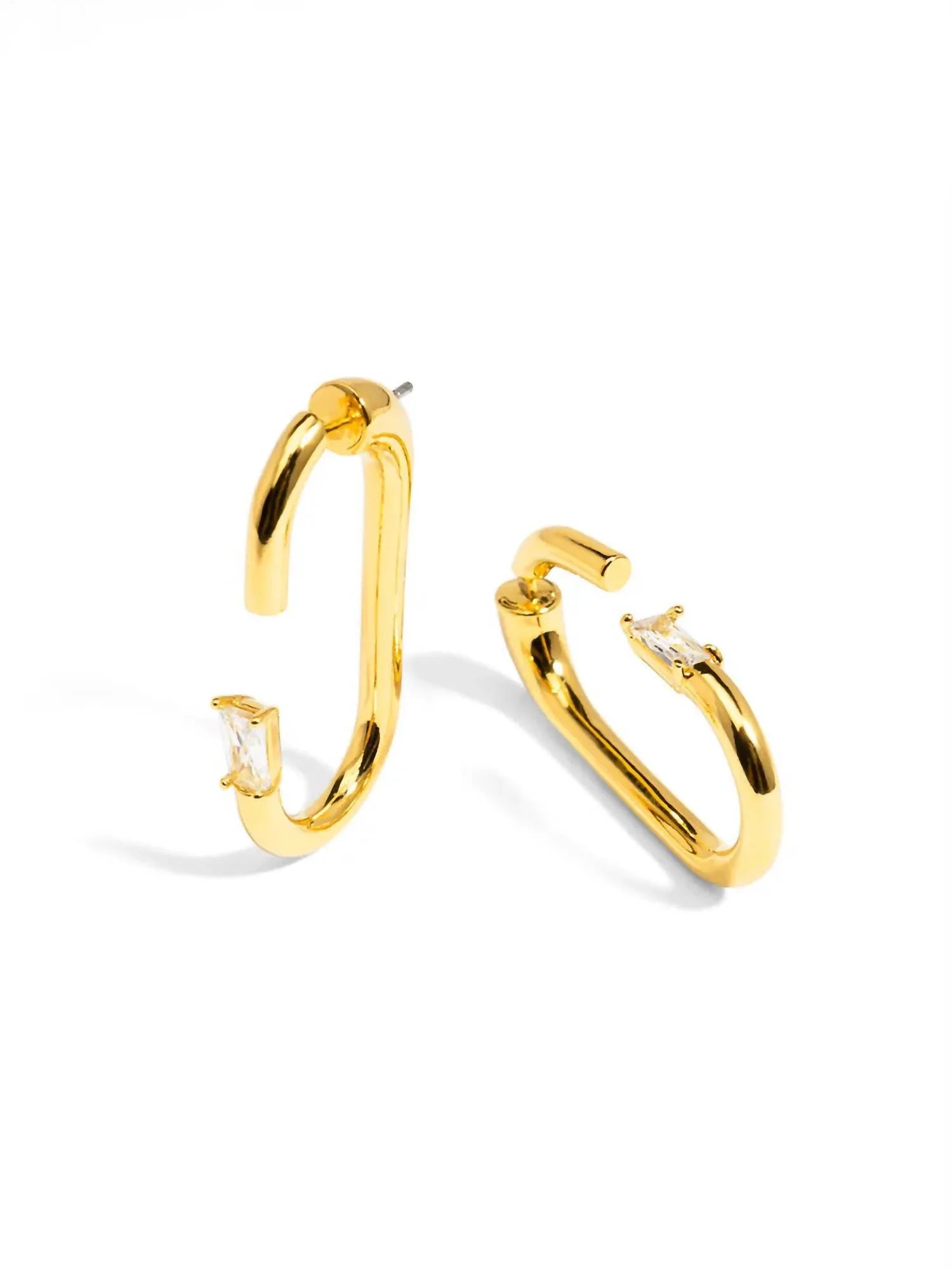 Rho - Women's Deconstructed Crystal Link Hoop Earring - Rack Hunt
