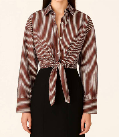 Augusta Cropped Button Down Top
