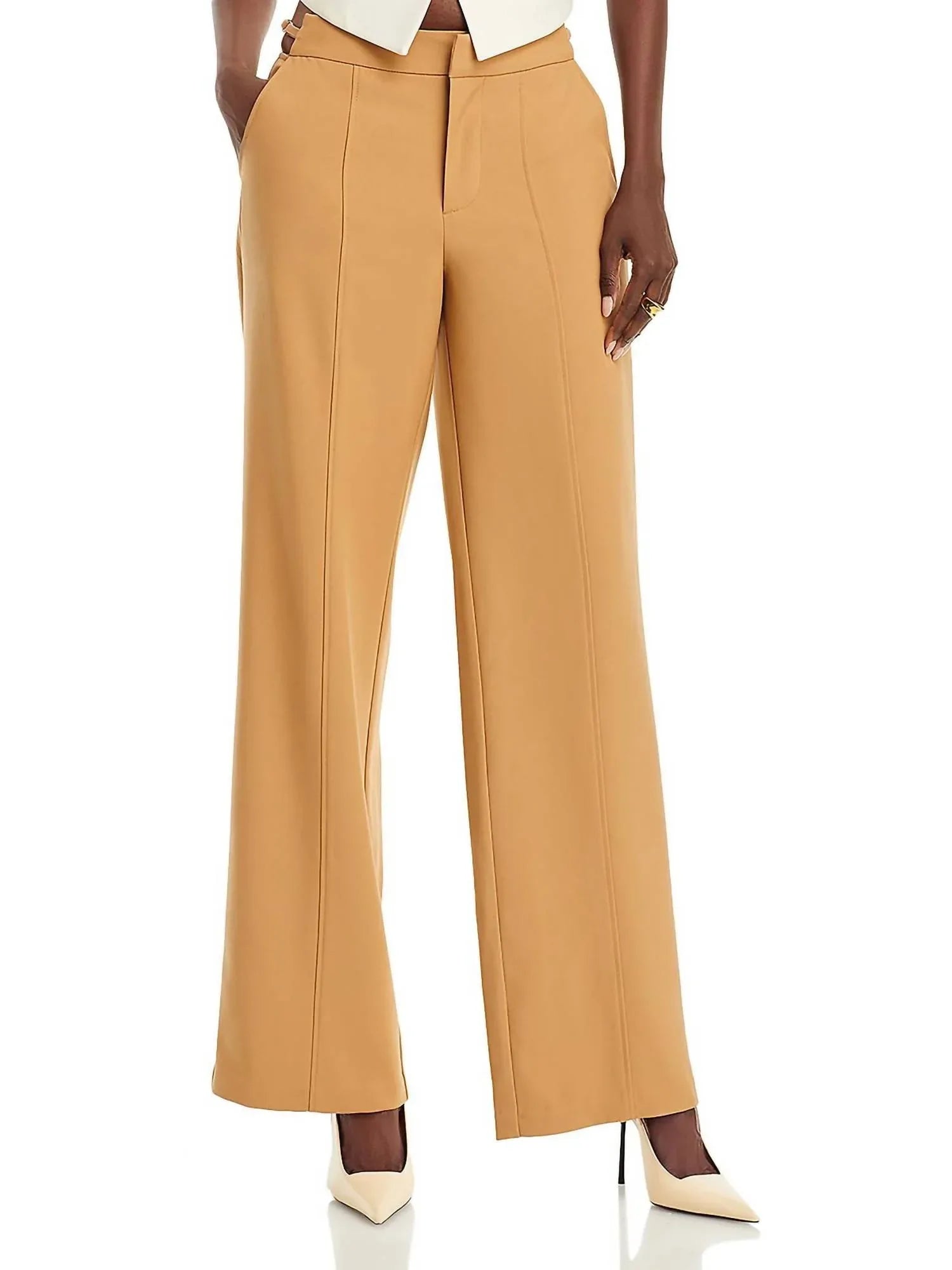 Avec Les Filles - Cutout Waist Wide Leg Pants - Rack Hunt