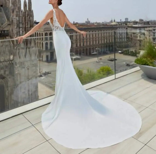Demetrios - Applique Plunge Gown - Rack Hunt