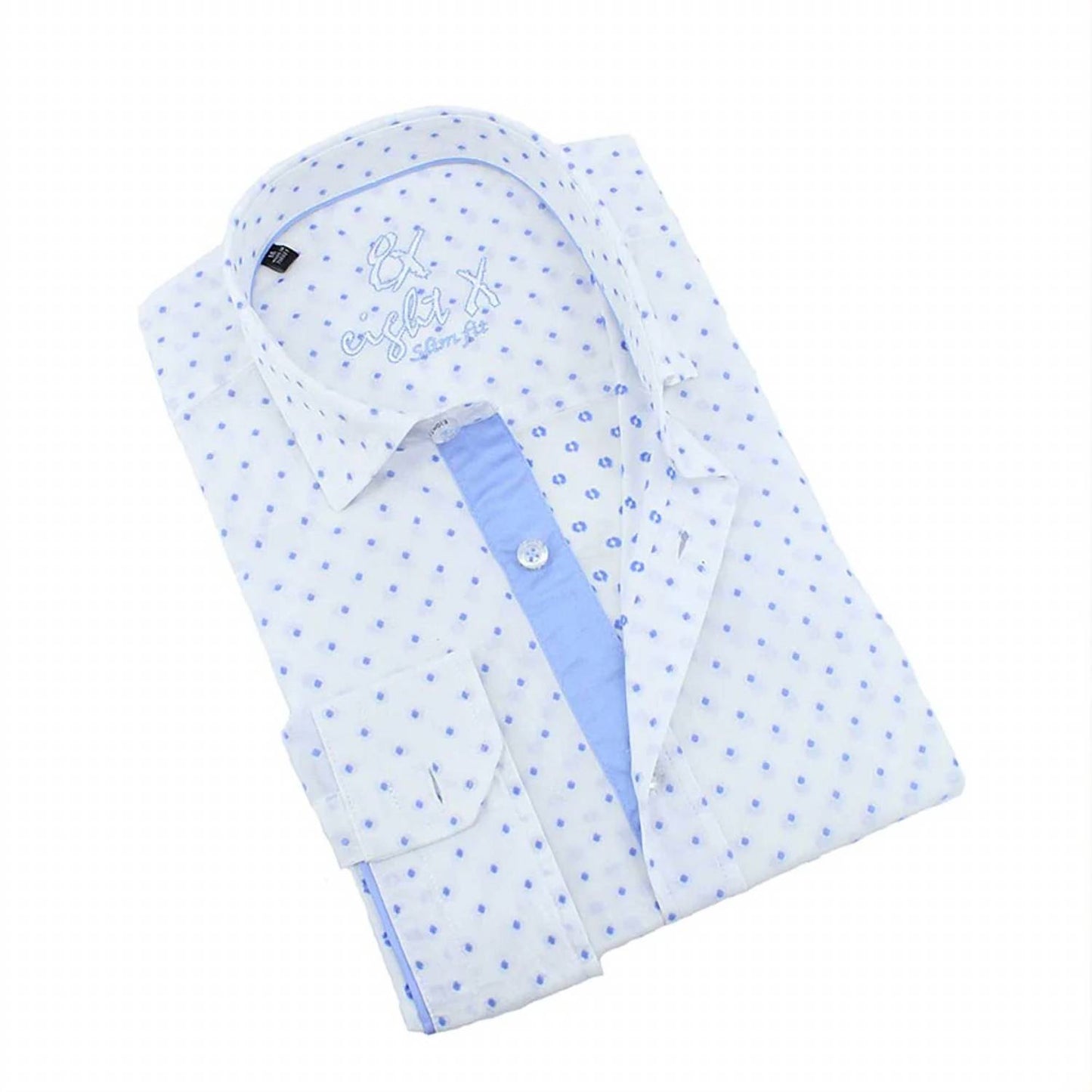 Dot Print Fil Coupé Button Down Shirt